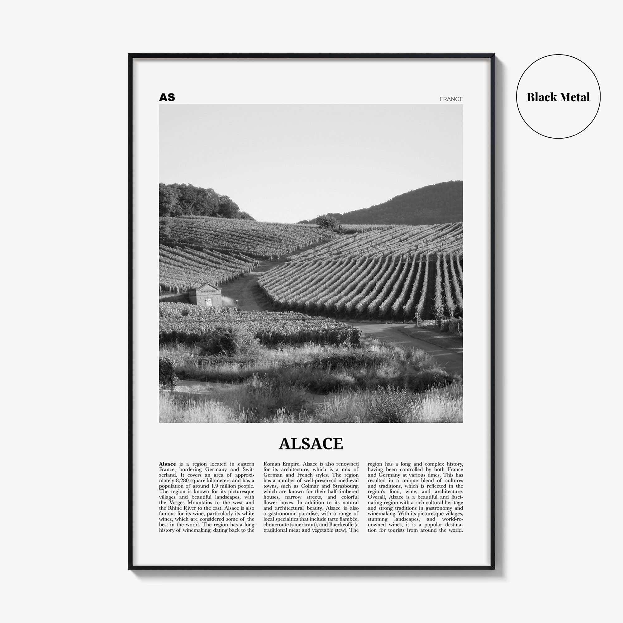 Alsace Print Black and White, Alsace Wall Art, Alsace Poster, Alsace Photo, Alsace Wall Décor, Alsace Map, France
