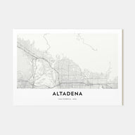 Altadena Map Landscape Poster