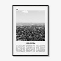 Altadena Print Black and White, Altadena Wall Art, Altadena Poster, Altadena Photo, Altadena Wall Décor, California, USA, United States