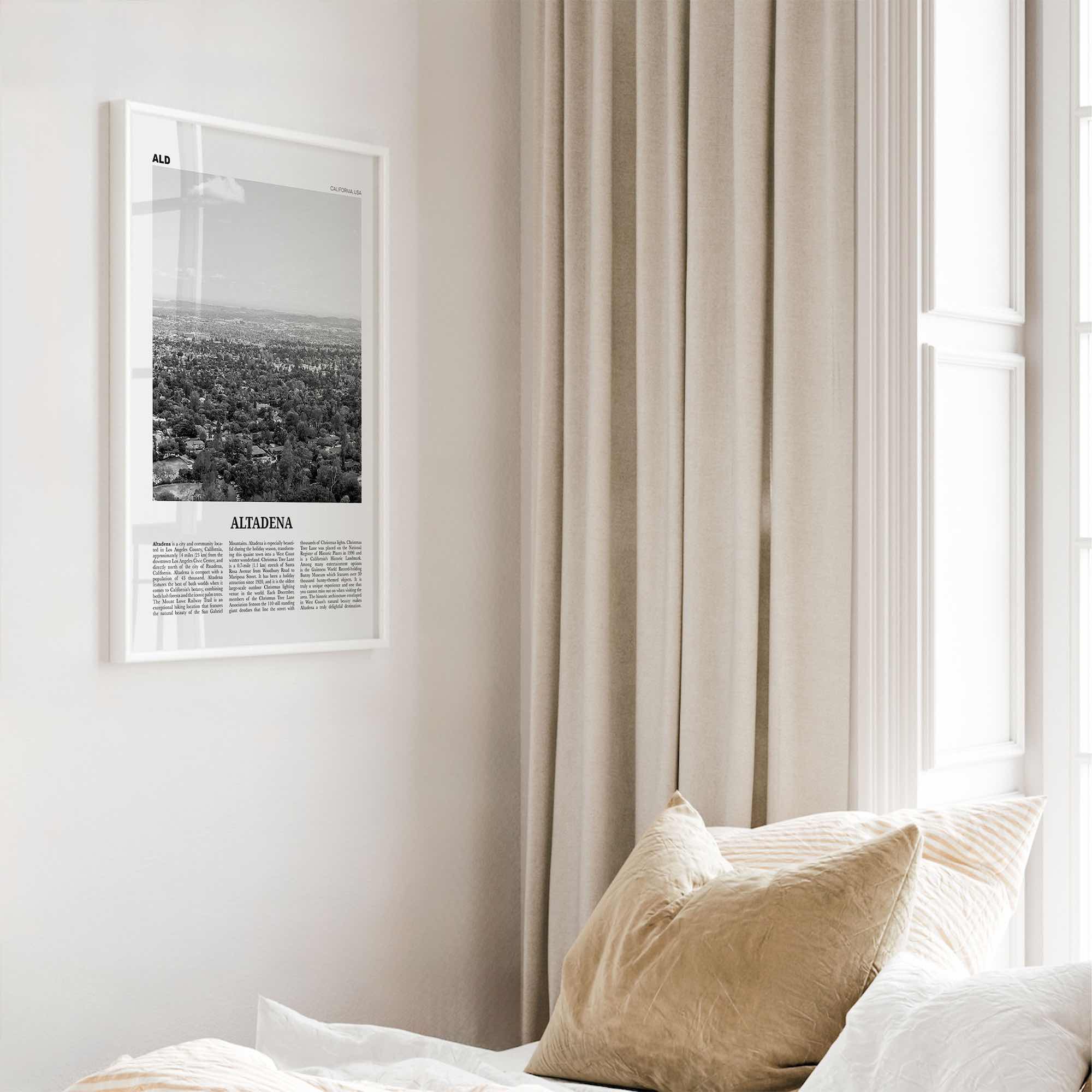 Altadena Print Black and White, Altadena Wall Art, Altadena Poster, Altadena Photo, Altadena Wall Décor, California, USA, United States