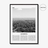 Altadena Print Black and White, Altadena Wall Art, Altadena Poster, Altadena Photo, Altadena Wall Décor, California, USA, United States
