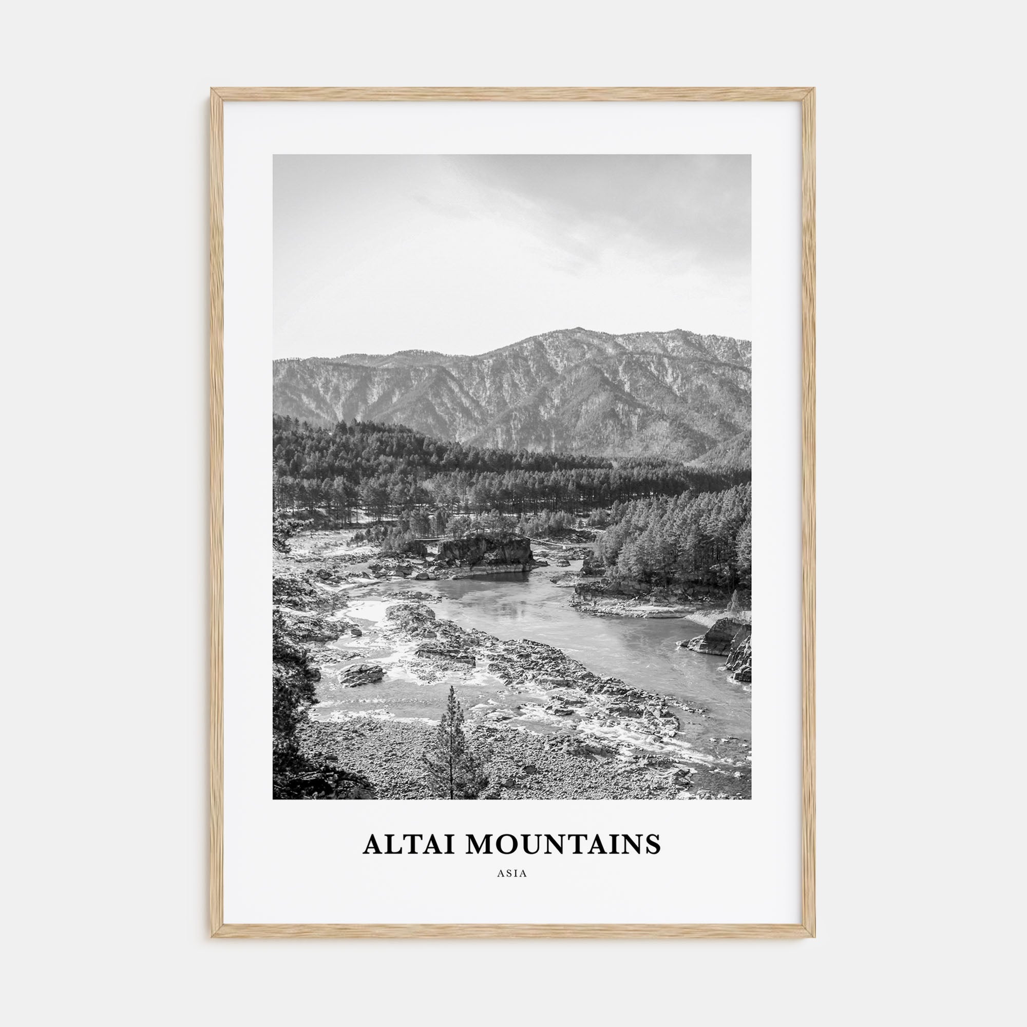Altai Mountains Portrait B&W Poster
