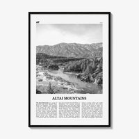 Altai Mountains Print Black and White, Altai Mountains Wall Art, Altai Mountains Poster, Altai Mountains Photo, Altai Map, Altai Wall Decor