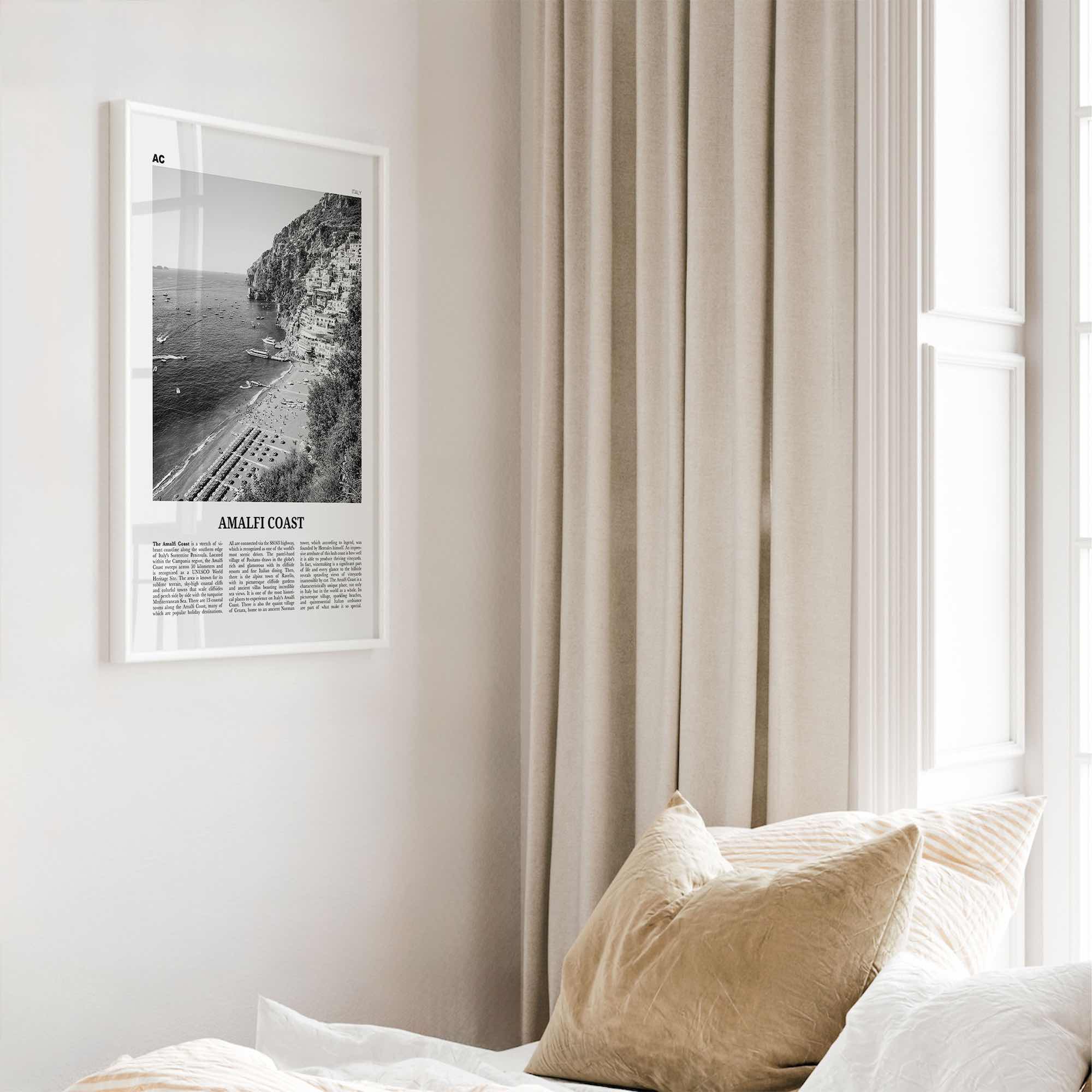 Amalfi Coast Print Black and White, Amalfi Coast Wall Art, Amalfi Coast Poster, Amalfi Coast Photo, Amalfi Coast Wall Décor, Amalfi Map