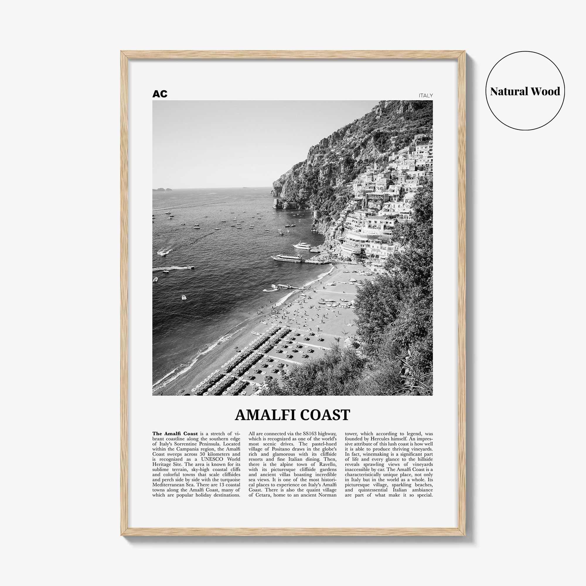 Amalfi Coast Print Black and White, Amalfi Coast Wall Art, Amalfi Coast Poster, Amalfi Coast Photo, Amalfi Coast Wall Décor, Amalfi Map