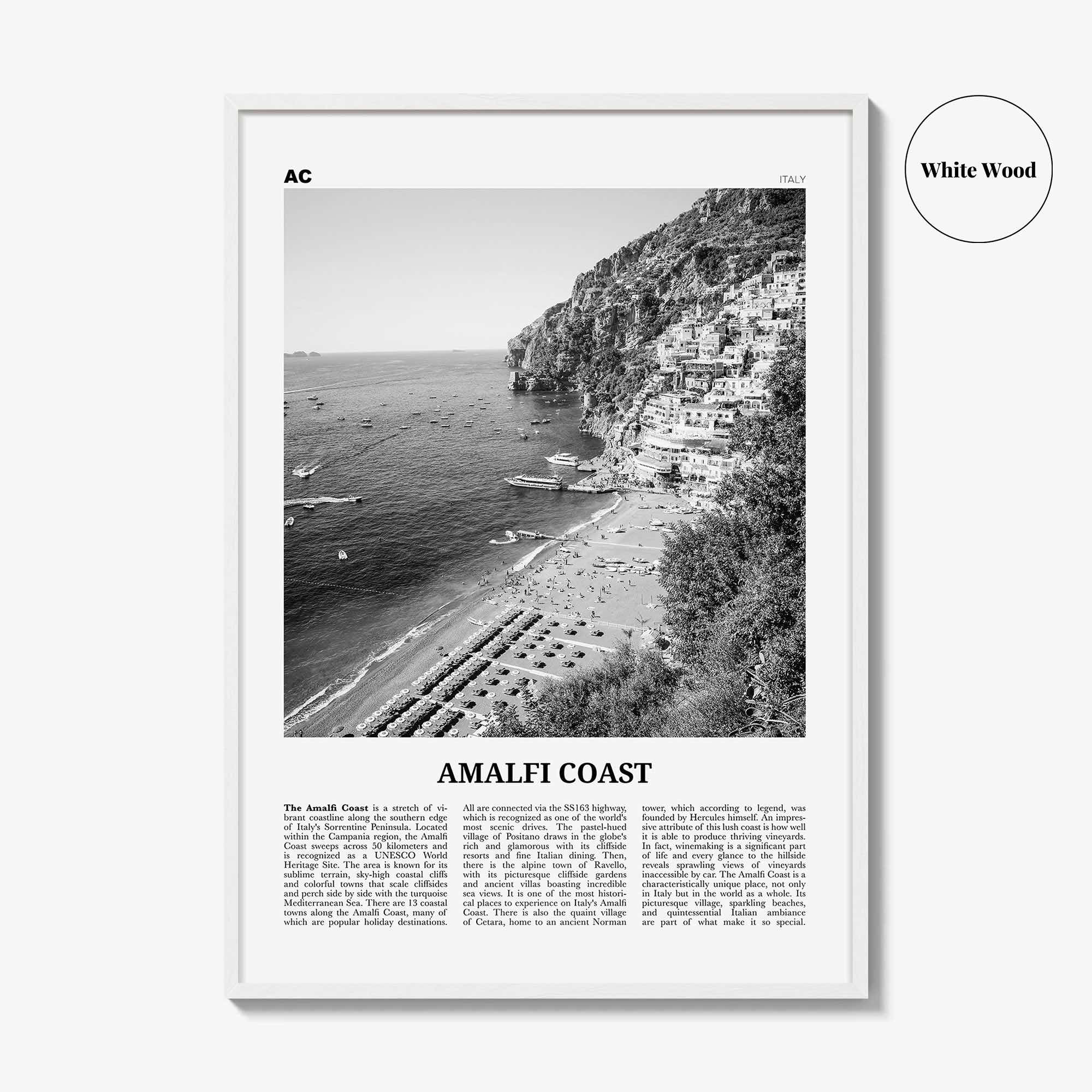 Amalfi Coast Print Black and White, Amalfi Coast Wall Art, Amalfi Coast Poster, Amalfi Coast Photo, Amalfi Coast Wall Décor, Amalfi Map