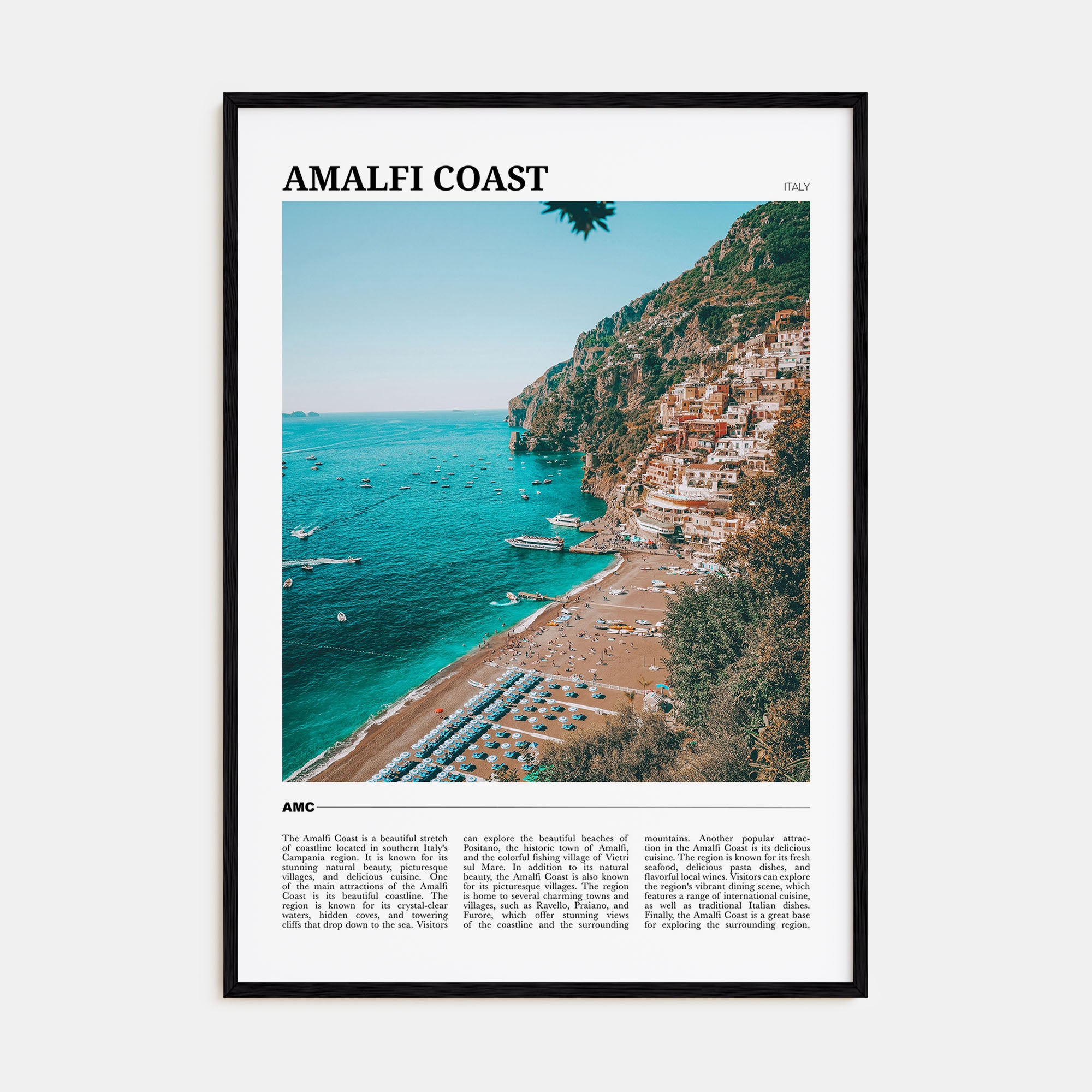 Amalfi Coast Travel Color Poster