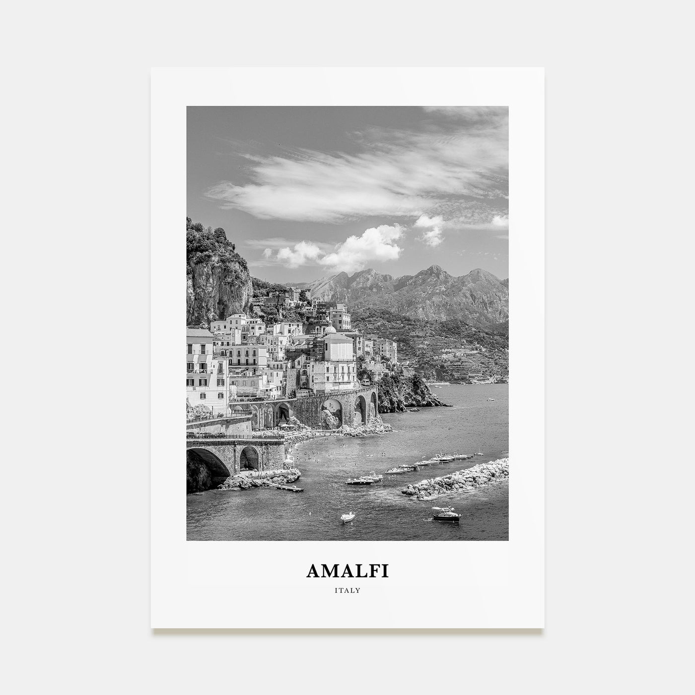Amalfi Portrait B&W No 1 Poster