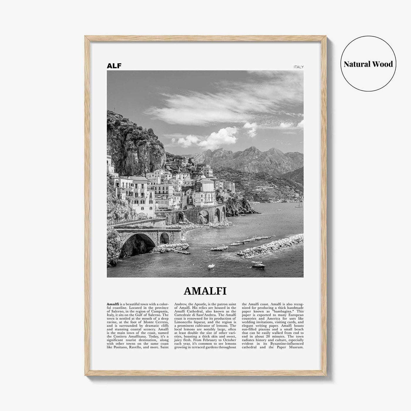 Amalfi Print Black and White No 1, Amalfi Wall Art, Amalfi Poster, Amalfi Photo, Amalfi Wall Decor, City Print, Italy, Amalfitana, Italia