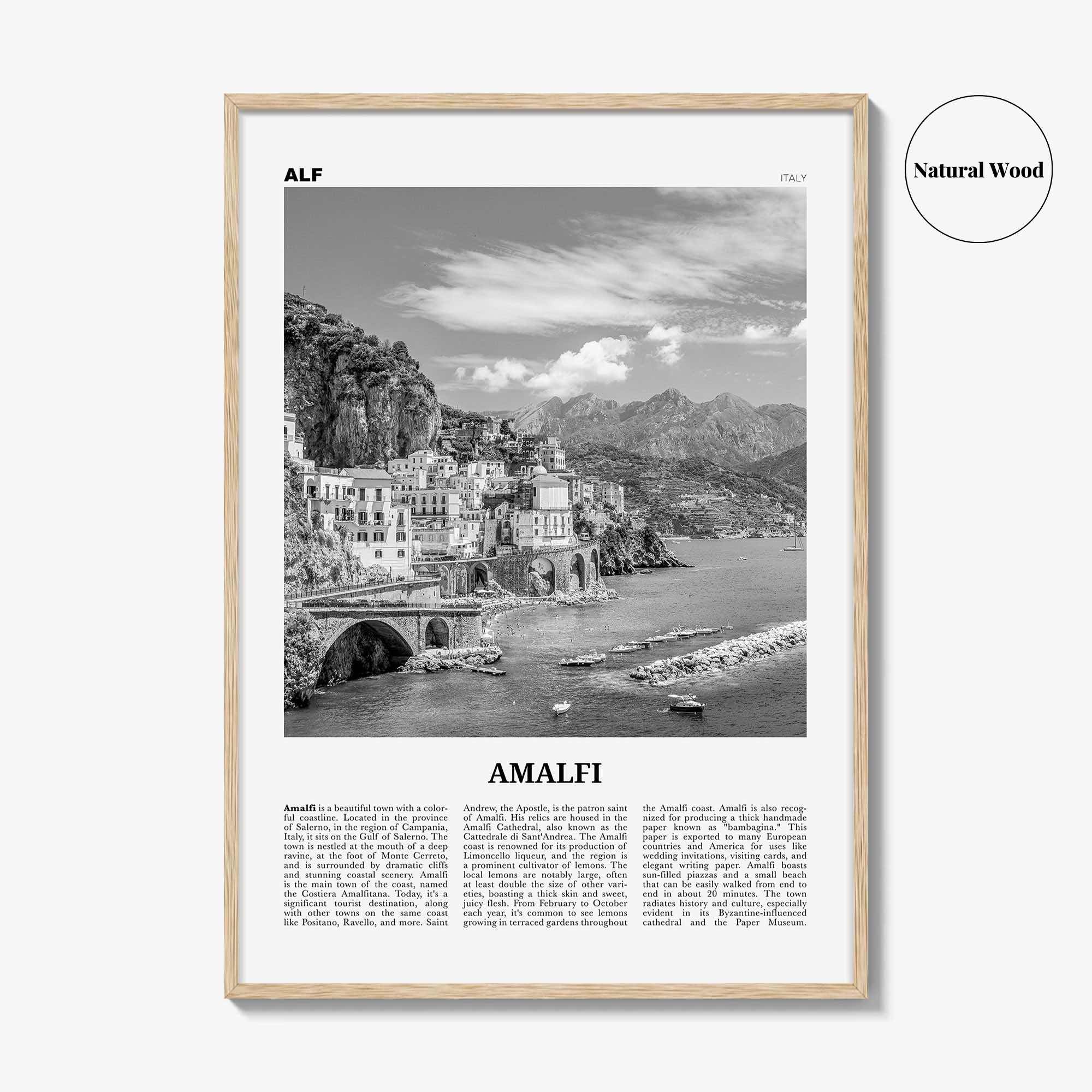 Amalfi Print Black and White No 1, Amalfi Wall Art, Amalfi Poster, Amalfi Photo, Amalfi Wall Decor, City Print, Italy, Amalfitana, Italia