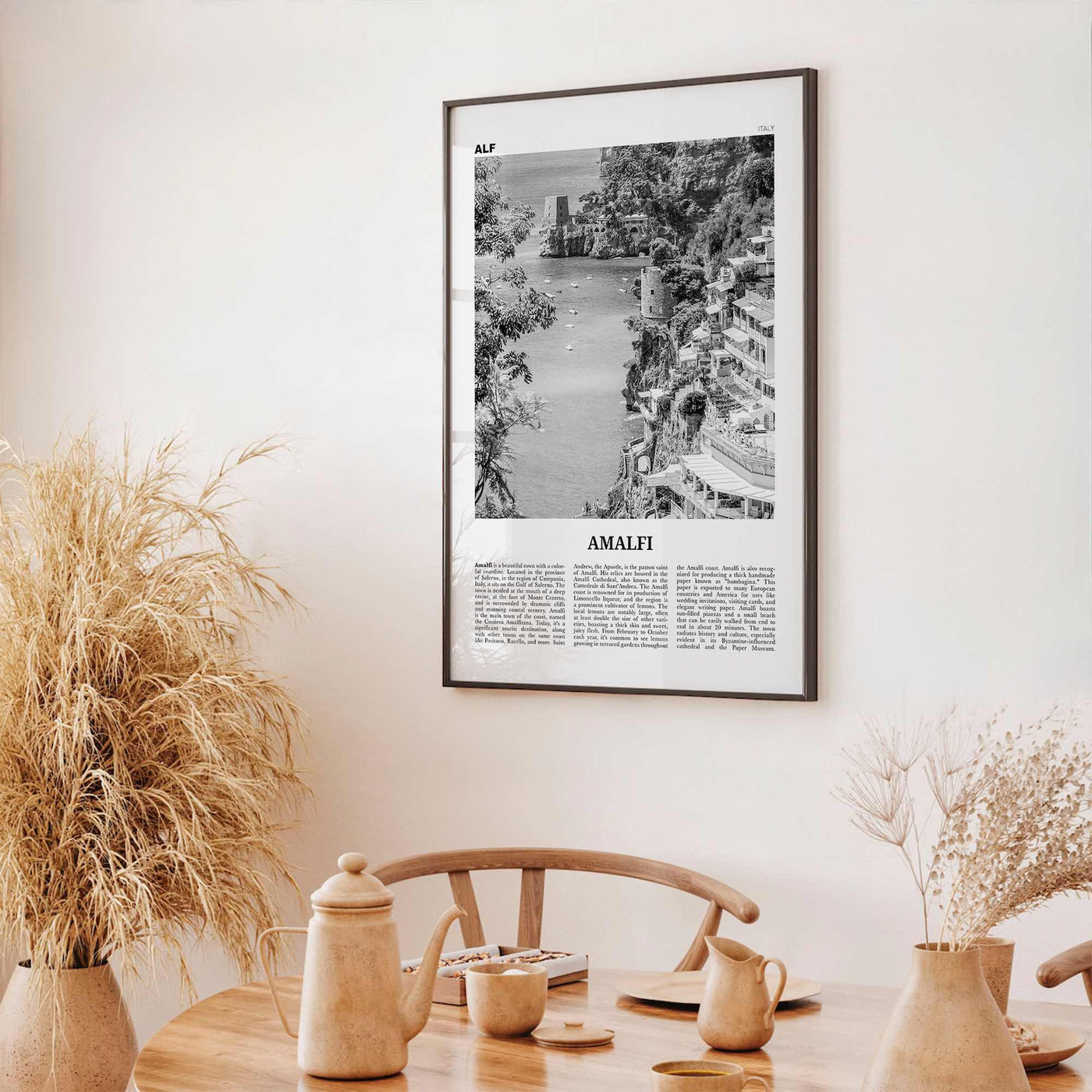 Amalfi Print Black and White No 2, Amalfi Wall Art, Amalfi Poster, Amalfi Photo, Amalfi Wall Decor, City Print, Italy, Amalfitana, Italia