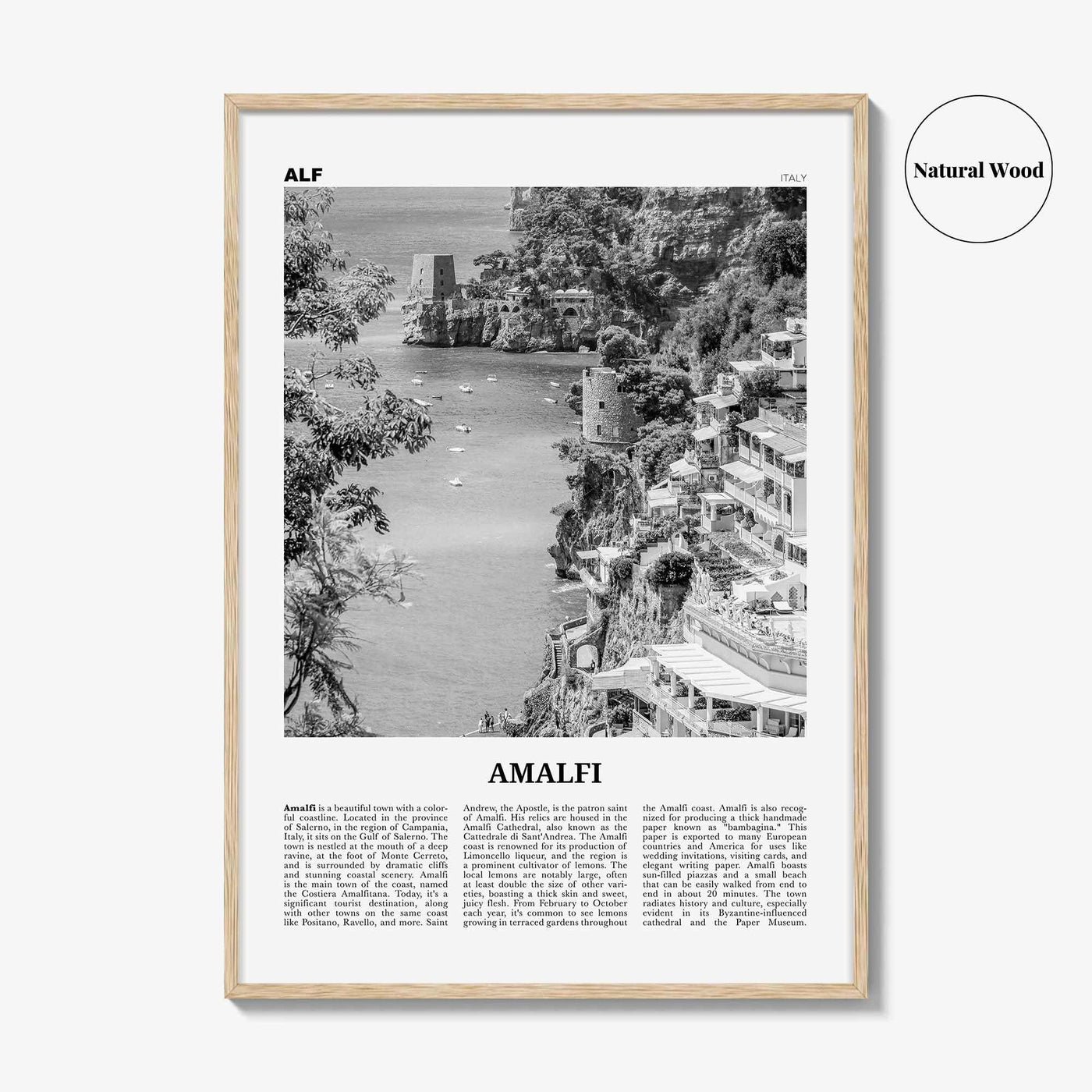 Amalfi Print Black and White No 2, Amalfi Wall Art, Amalfi Poster, Amalfi Photo, Amalfi Wall Decor, City Print, Italy, Amalfitana, Italia