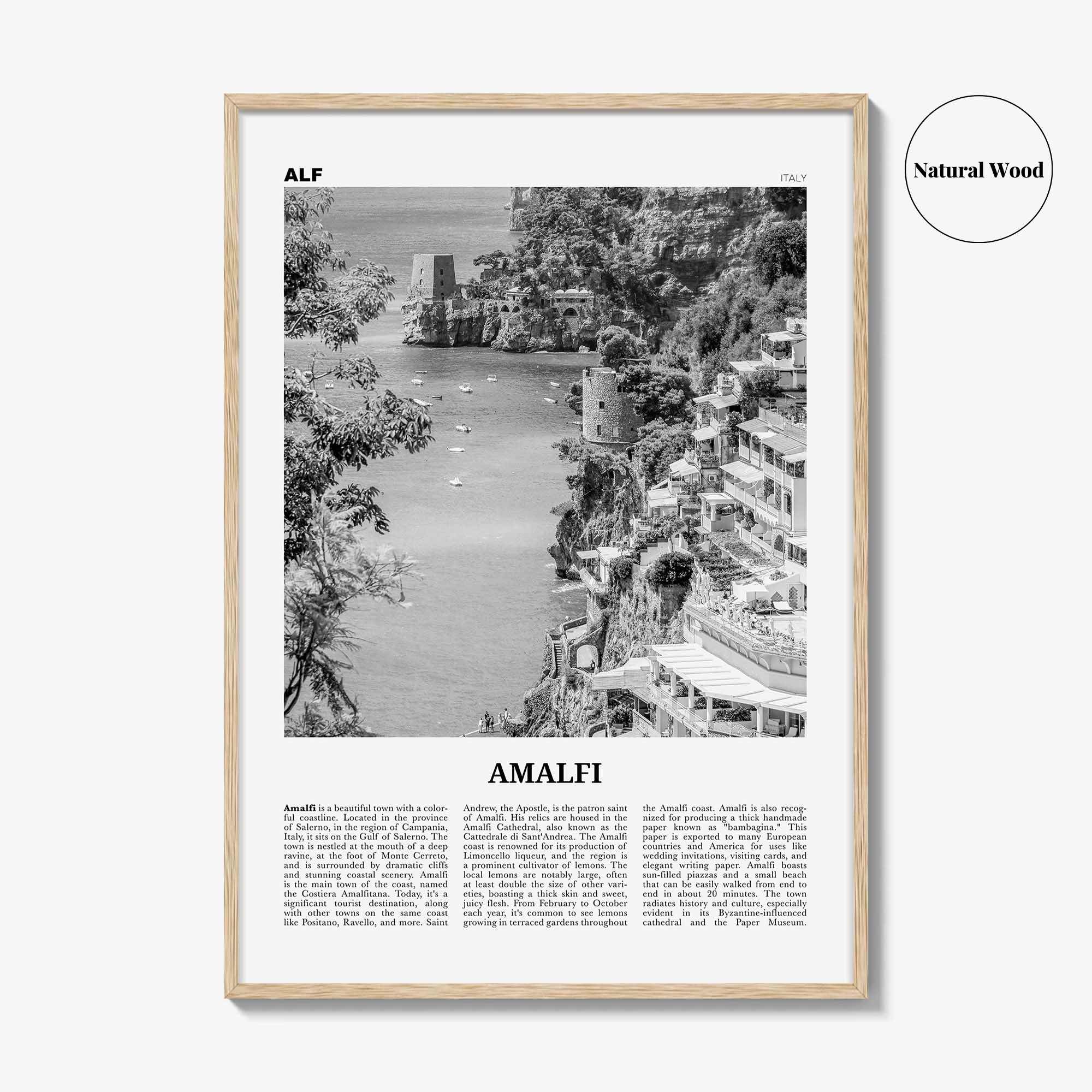 Amalfi Print Black and White No 2, Amalfi Wall Art, Amalfi Poster, Amalfi Photo, Amalfi Wall Decor, City Print, Italy, Amalfitana, Italia