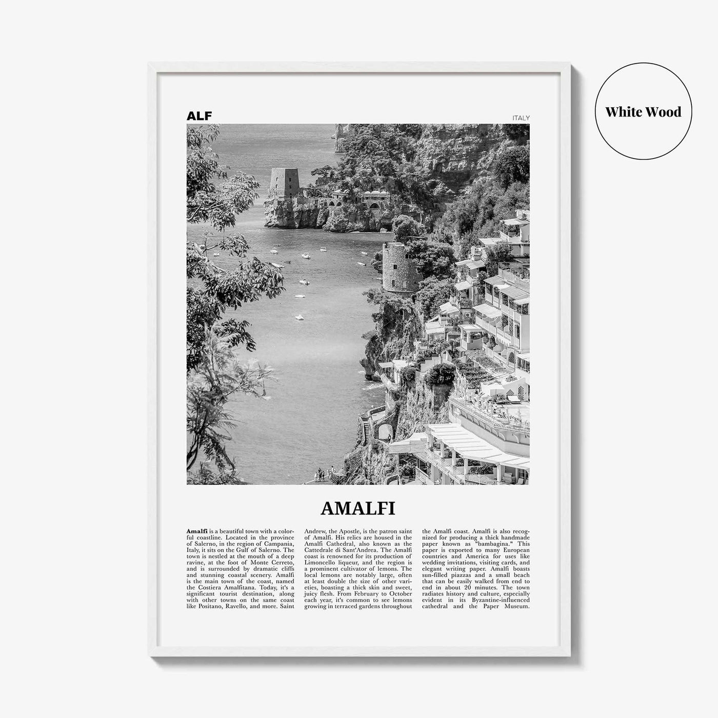 Amalfi Print Black and White No 2, Amalfi Wall Art, Amalfi Poster, Amalfi Photo, Amalfi Wall Decor, City Print, Italy, Amalfitana, Italia