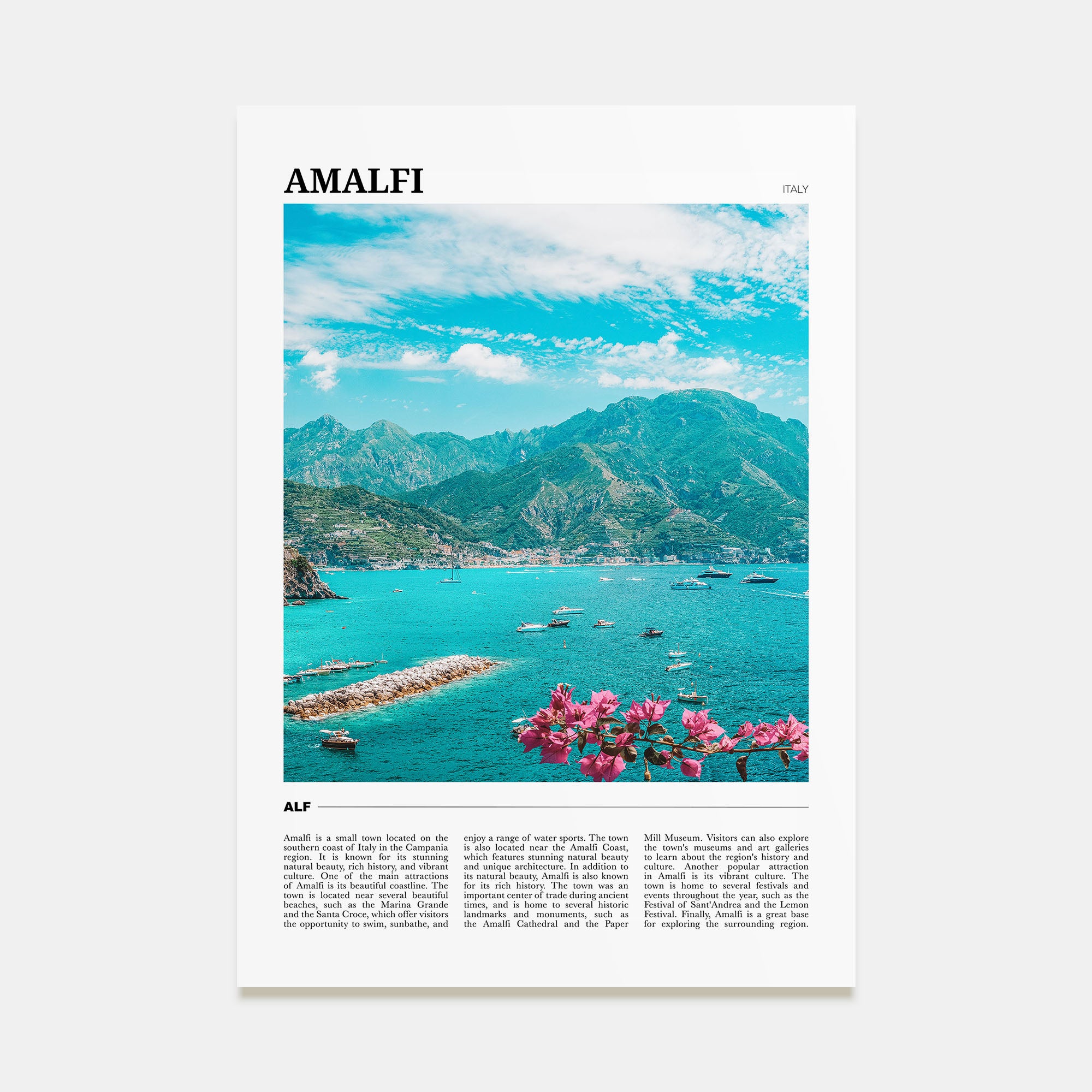 Amalfi Travel Color Poster