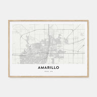 Amarillo Map Landscape Poster