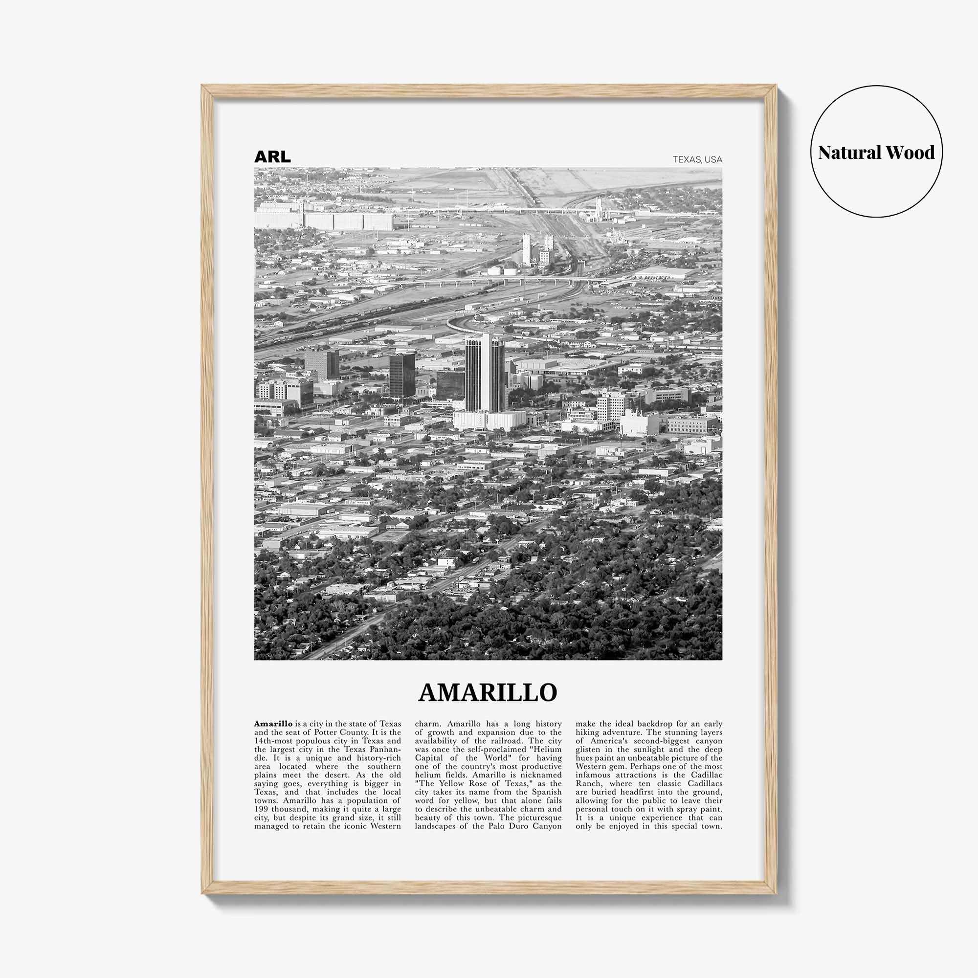 Amarillo Print Black and White, Amarillo Wall Art, Amarillo Poster, Amarillo Photo, Amarillo Wall Décor, Texas, USA, United States