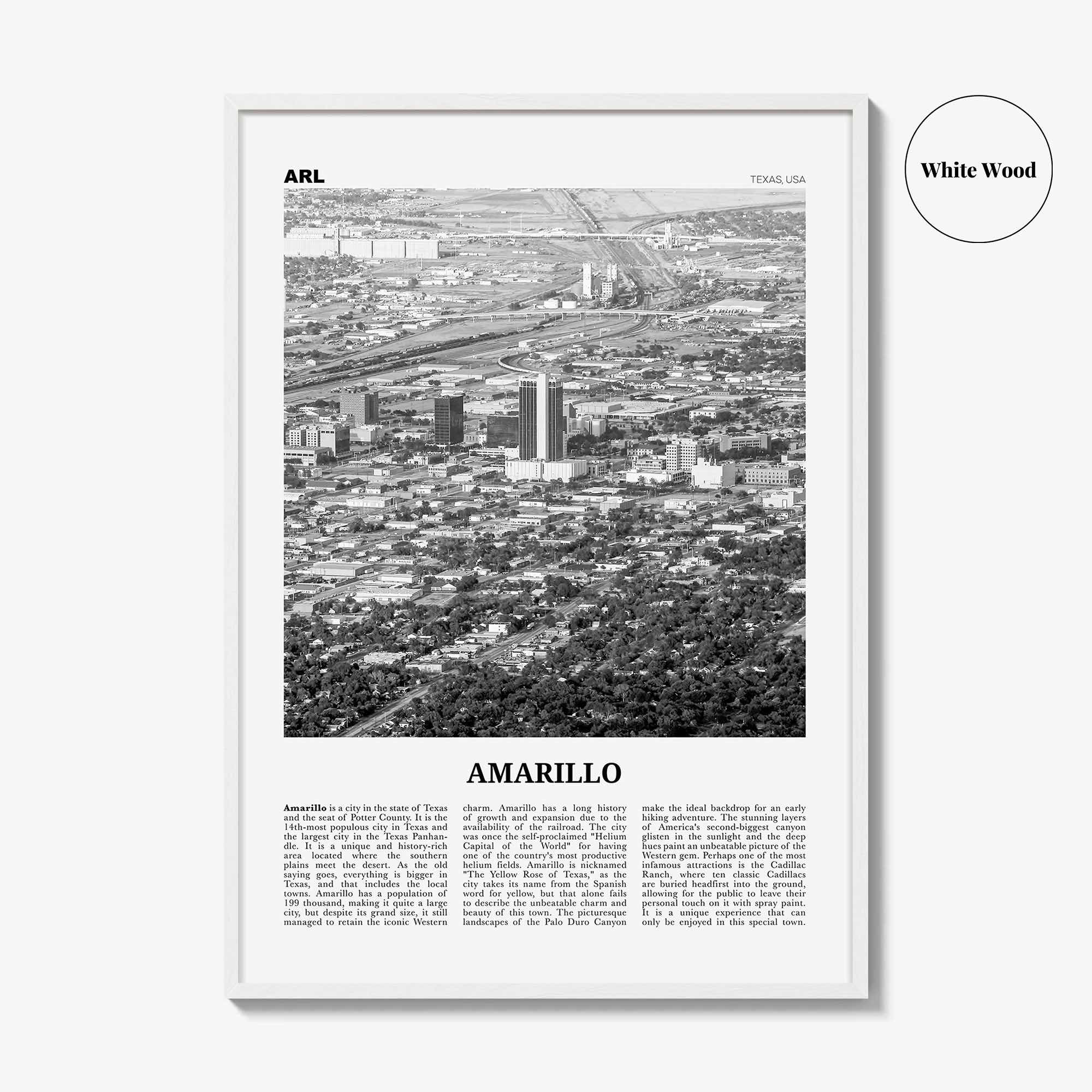 Amarillo Print Black and White, Amarillo Wall Art, Amarillo Poster, Amarillo Photo, Amarillo Wall Décor, Texas, USA, United States
