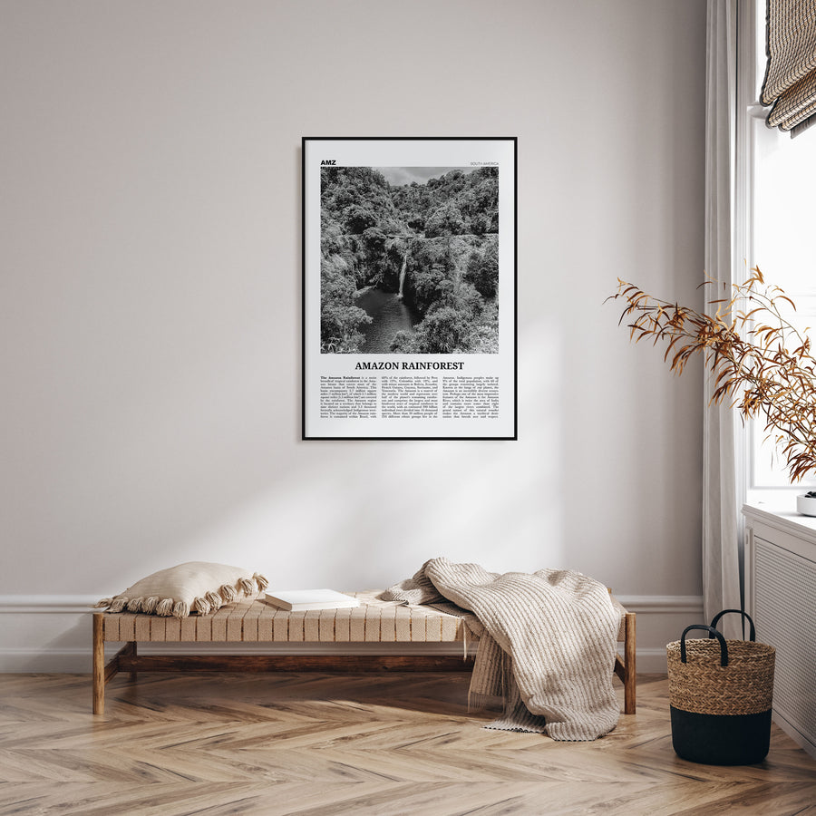 Amazon Rainforest Travel B&W Poster
