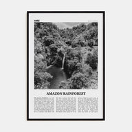 Amazon Rainforest Travel B&W Poster