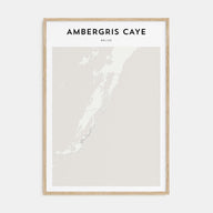 Ambergris Caye Map Portrait Poster