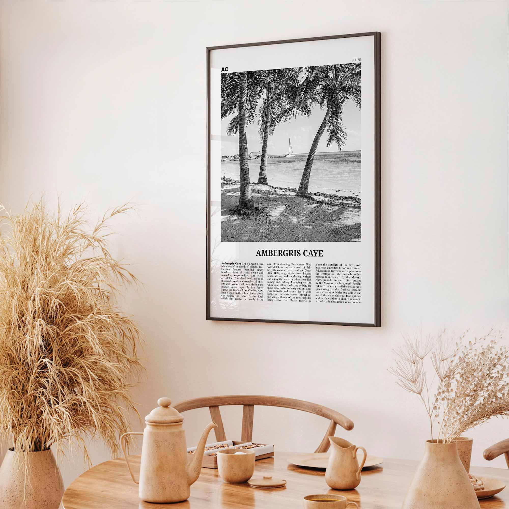 Ambergris Caye Print Black and White, Ambergris Caye Wall Art, Ambergris Caye Poster, Ambergris Caye Photo, Ambergris Caye Decor, Belize