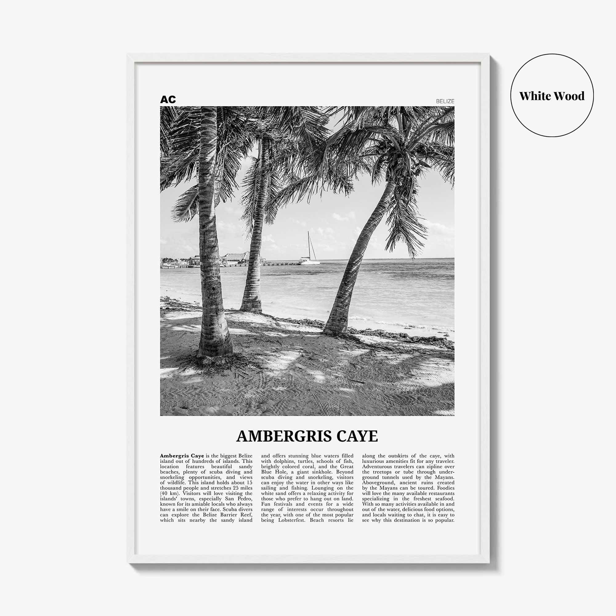 Ambergris Caye Print Black and White, Ambergris Caye Wall Art, Ambergris Caye Poster, Ambergris Caye Photo, Ambergris Caye Decor, Belize