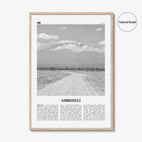 Amboseli Print Black and White, Amboseli Wall Art, Amboseli Poster, Amboseli Photo, Amboseli Wall Décor, Amboseli Map, Kenya