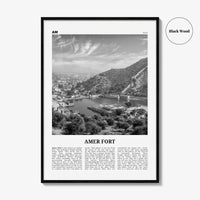 Amer Fort Print Black and White, Amer Fort Wall Art, Amer Fort Poster, Amer Fort Photo, Amer Fort Wall Décor, Amer Fort Map, India
