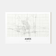 Ames Map Landscape Poster