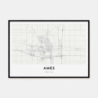 Ames Map Landscape Poster