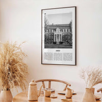 Ames Print Black and White, Ames Wall Art, Ames Poster, Ames Photo, Ames Map, Ames Wall Decor, Iowa, USA, United States