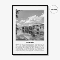 Amherst Print Black and White, Amherst Wall Art, Amherst Poster, Amherst Photo, Amherst Map, Amherst Wall Decor, Massachusetts, USA