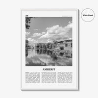 Amherst Print Black and White, Amherst Wall Art, Amherst Poster, Amherst Photo, Amherst Map, Amherst Wall Decor, Massachusetts, USA