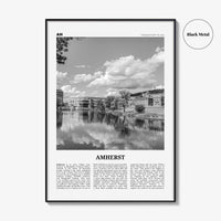 Amherst Print Black and White, Amherst Wall Art, Amherst Poster, Amherst Photo, Amherst Map, Amherst Wall Decor, Massachusetts, USA