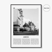Amiens Print Black and White, Amiens Wall Art, Amiens Poster, Amiens Photo, Amiens Wall Décor, Amiens Map, France