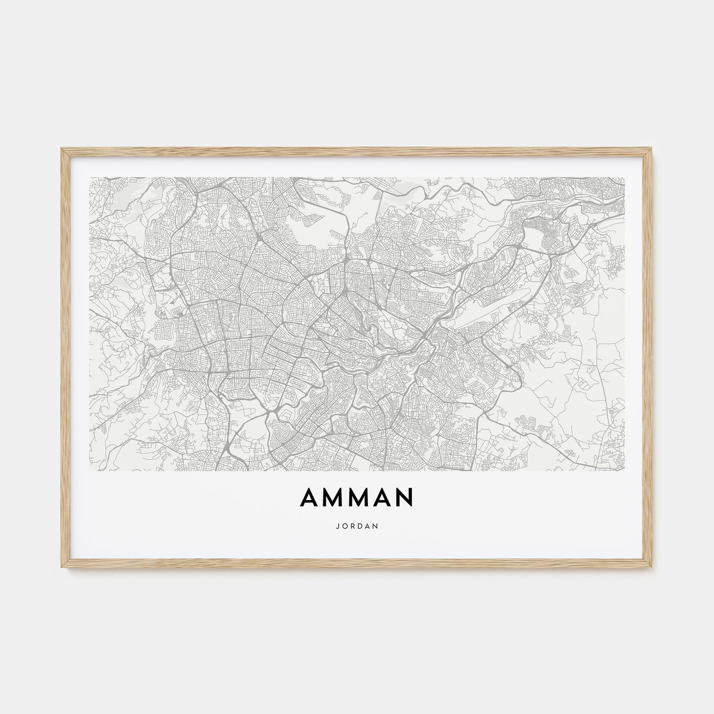 Amman Map Landscape Poster