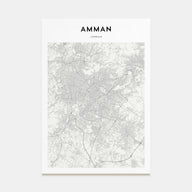 Amman Map Portrait Poster