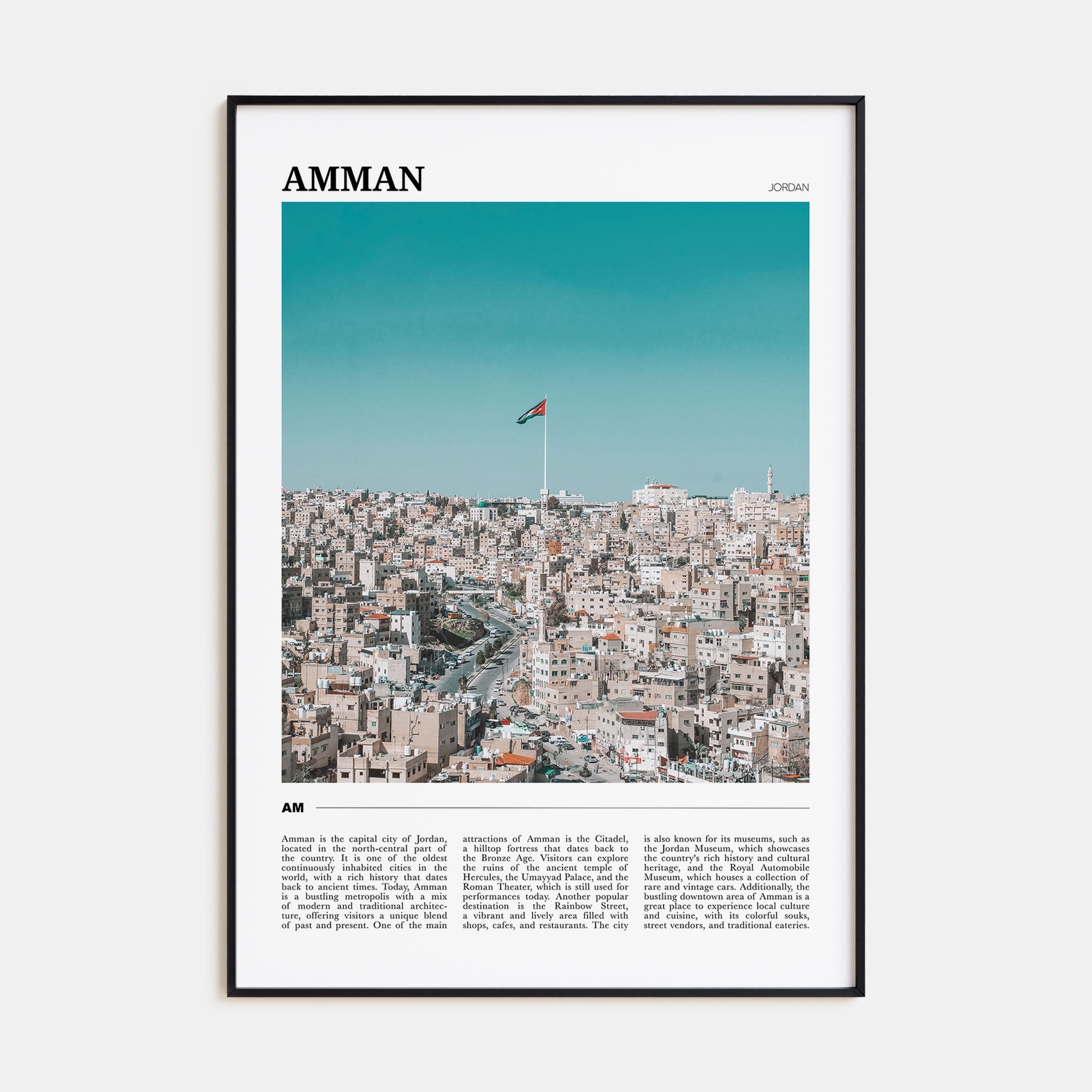 Amman Travel Color Poster