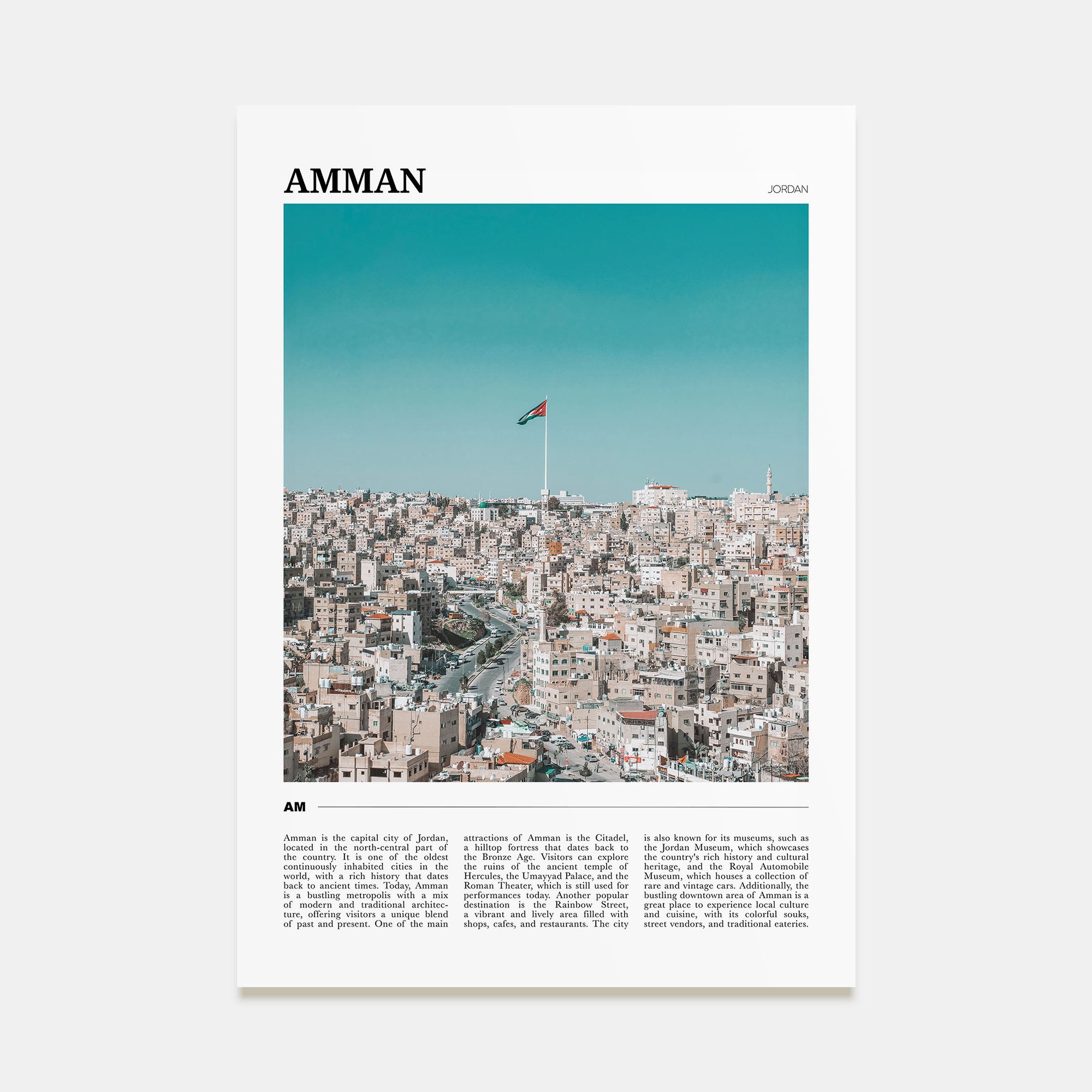 Amman Travel Color Poster