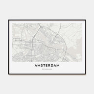 Amsterdam Map Landscape Poster