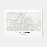Amsterdam Map Landscape Poster