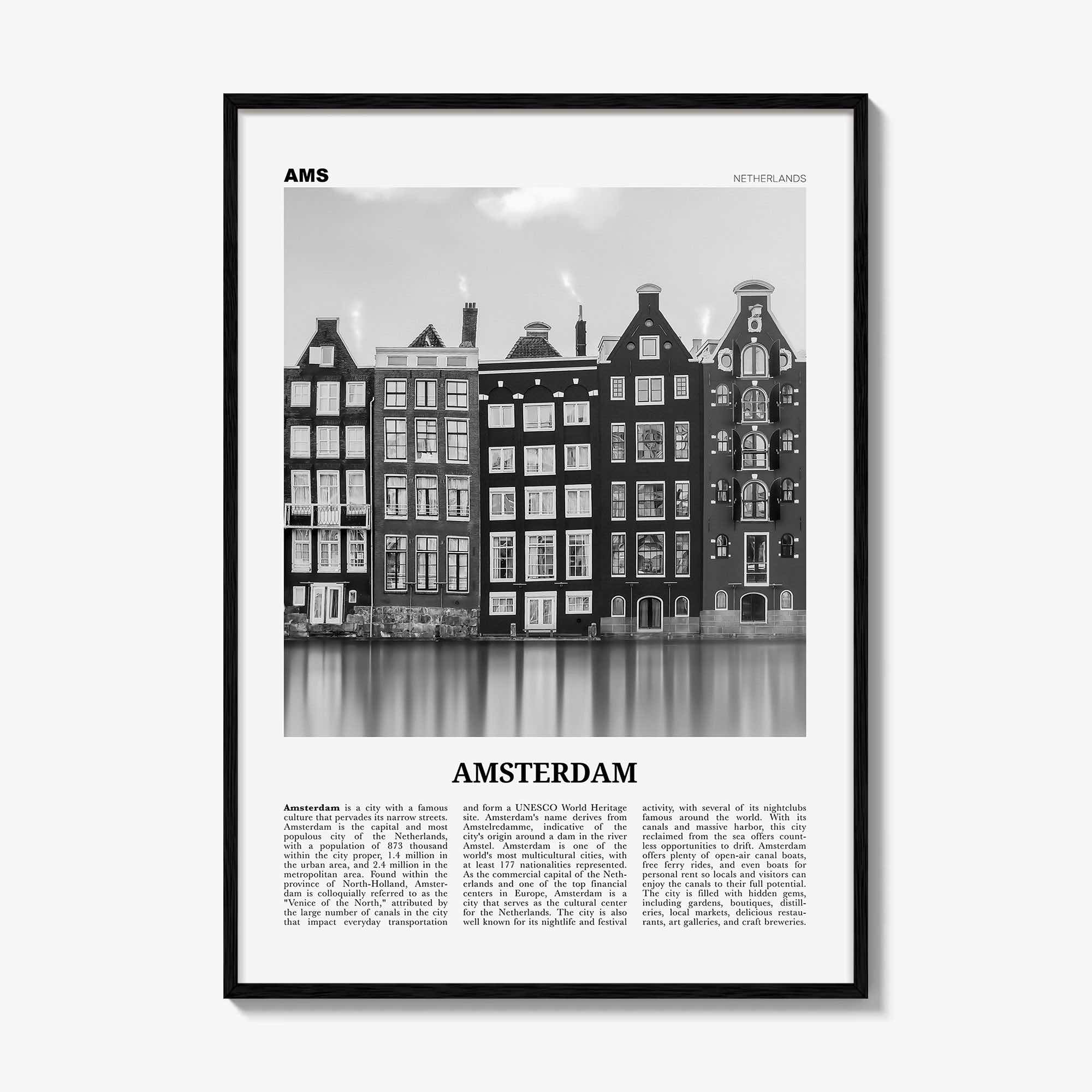 Amsterdam Print Black and White No 1, Amsterdam Wall Art, Amsterdam Poster, Amsterdam Photo, Netherlands, Nederland, Holland, Europe