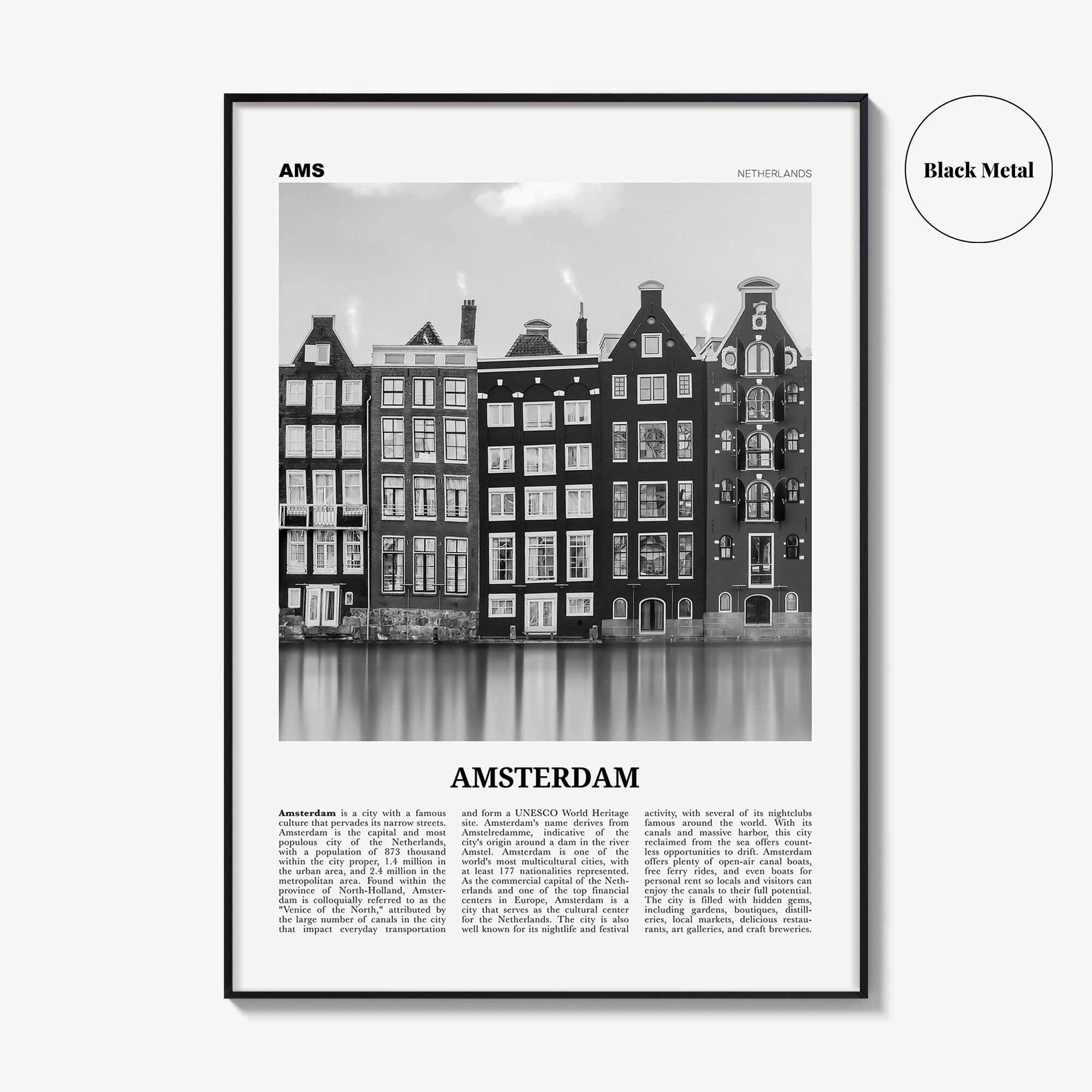 Amsterdam Print Black and White No 1, Amsterdam Wall Art, Amsterdam Poster, Amsterdam Photo, Netherlands, Nederland, Holland, Europe