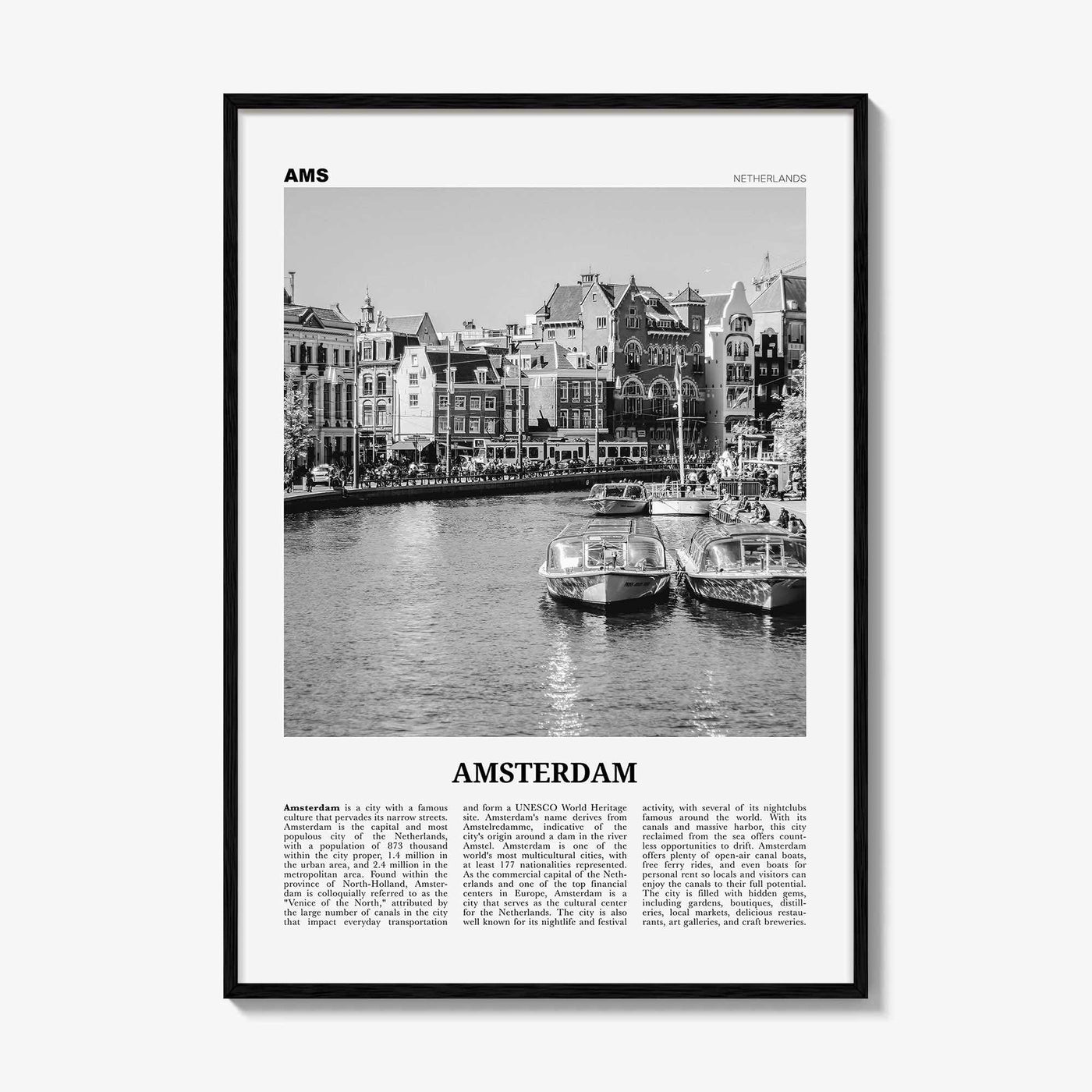 Amsterdam Print Black and White No 2, Amsterdam Wall Art, Amsterdam Poster, Amsterdam Photo, Netherlands, Nederland, Holland, Europe