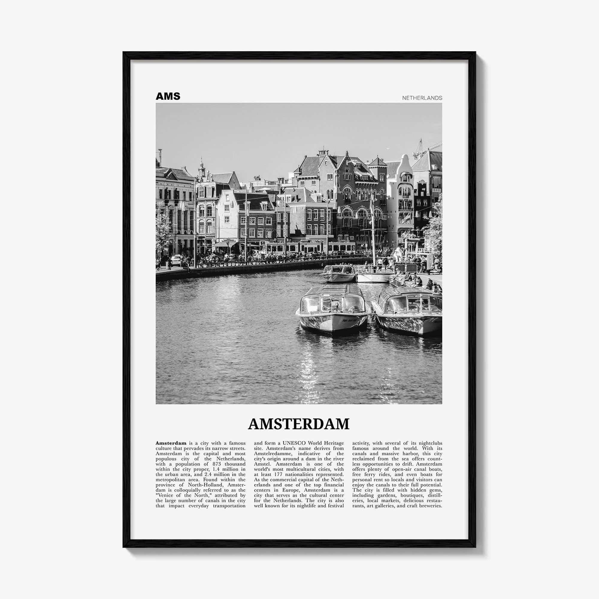 Amsterdam Print Black and White No 2, Amsterdam Wall Art, Amsterdam Poster, Amsterdam Photo, Netherlands, Nederland, Holland, Europe