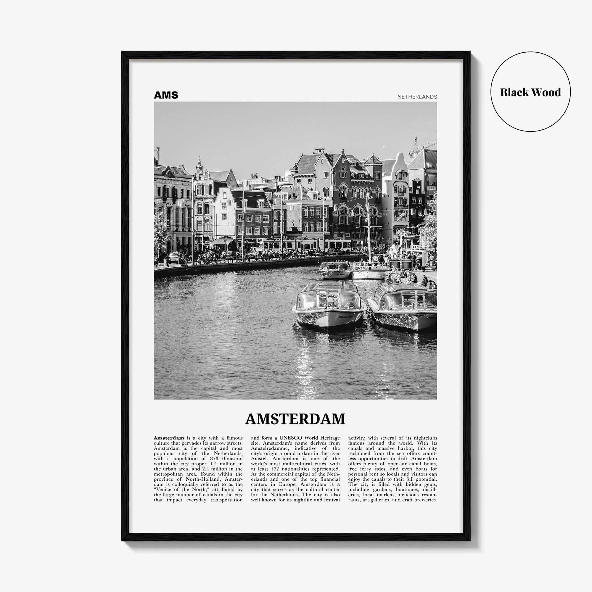 Amsterdam Print Black and White No 2, Amsterdam Wall Art, Amsterdam Poster, Amsterdam Photo, Netherlands, Nederland, Holland, Europe