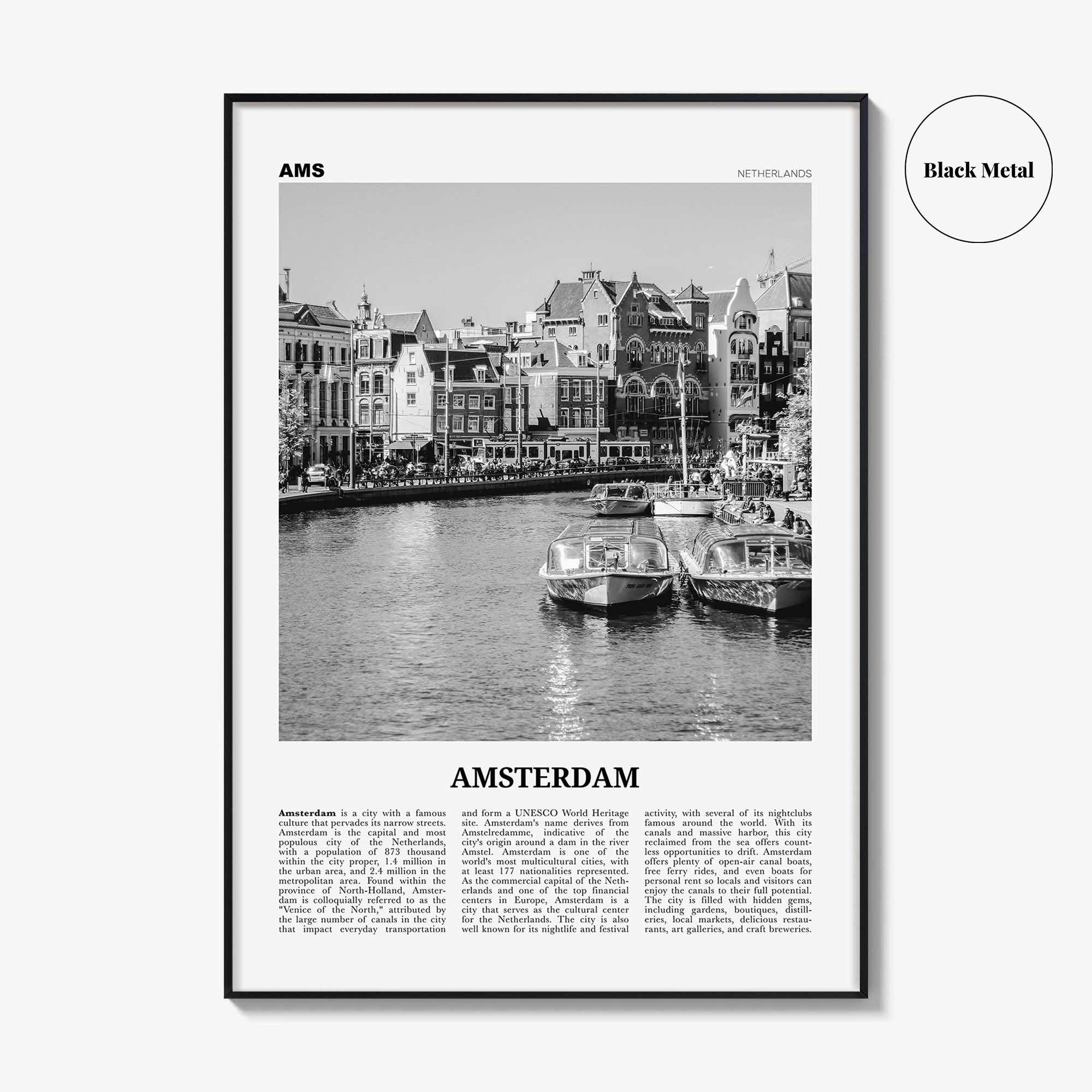Amsterdam Print Black and White No 2, Amsterdam Wall Art, Amsterdam Poster, Amsterdam Photo, Netherlands, Nederland, Holland, Europe