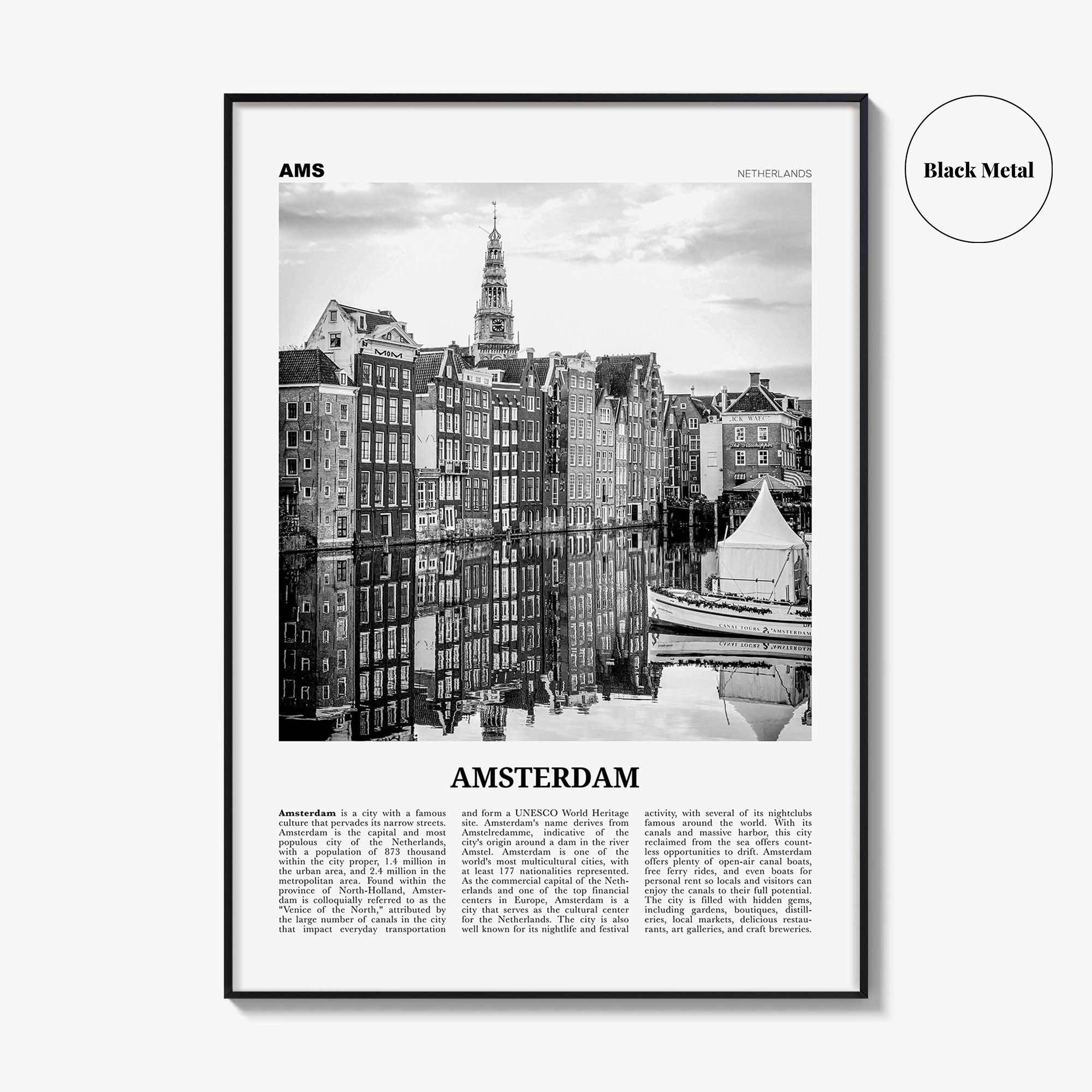 Amsterdam Print Black and White No 3, Amsterdam Wall Art, Amsterdam Poster, Amsterdam Photo, Netherlands, Nederland, Holland, Europe
