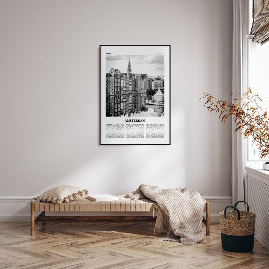 Amsterdam Travel B&W No 3 Poster